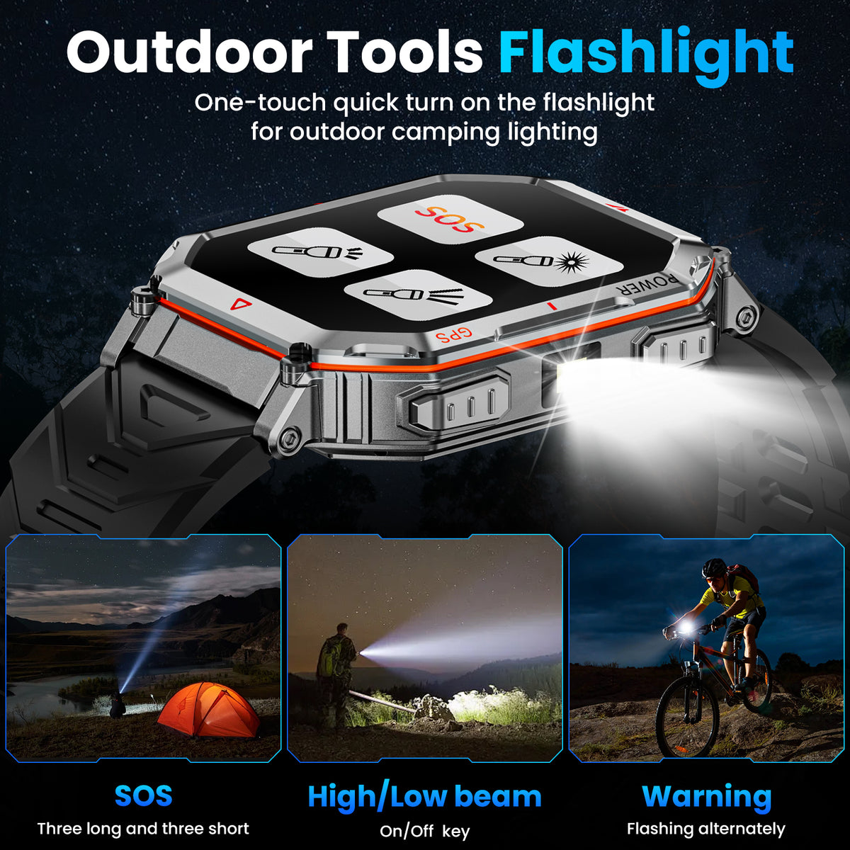 Haulvean Flagship Premium Military Smart Watch, 2.01" HD Smart Watch with GPS, AI ChatGPT, 3ATM Waterproof Smartwatch, 100+ Sports Modes, Fitness Tracker fits for Android iPhone Devices, 2 Bands Gifts for Dad