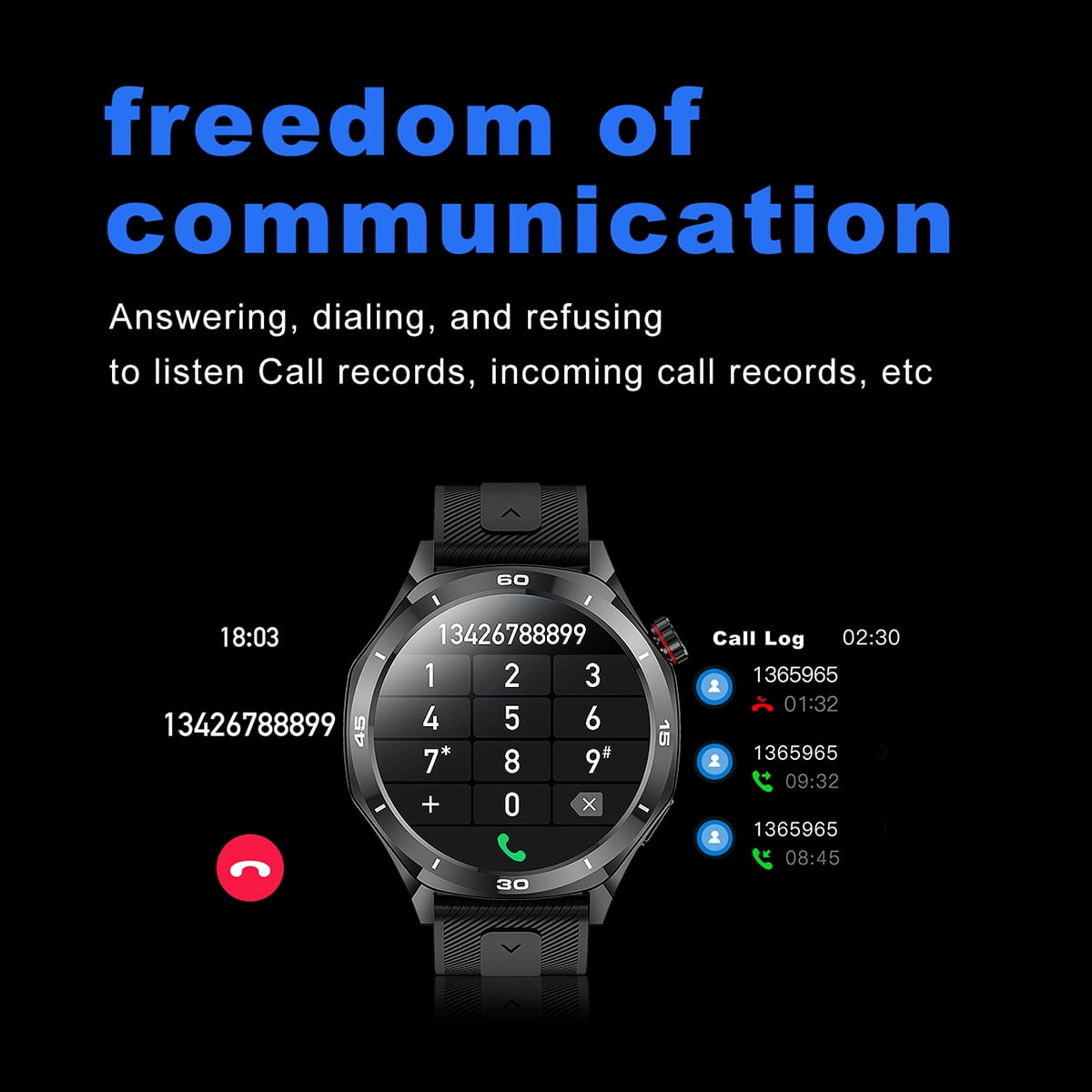 Minsxk Smart Watch Fits for Android and Iphone, 1.52" Round HD Screen,Fitness Tracker,120+ Sport Modes, Smartwatch with Bluetooth Calls/Answer,Smart Watches for Men Women,Waterproof,for Gift Black
