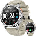 mingwear 1.43-inch Men's and Women's Smartwatch with Fitness Tracking, Answer/Dial/100 Sport Modes, IP67 Water Resistant Sports Pedometer Fitness Watch fits for Android and iPhone Devices (silver)