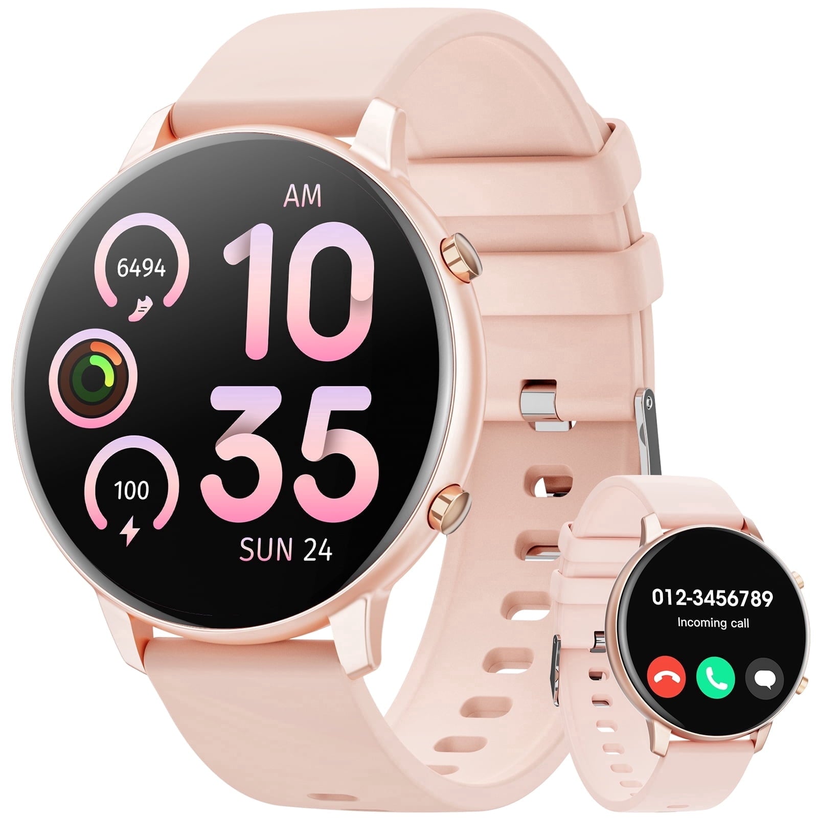 Joautrial Smart Watch for Women, 1.39" Fitness Tracker with Bluetooth Calls(Answer&Make&Message Reminder), Smart Watch Fits for Android and iPhone, IP67 Waterproof, 100+ Sport Modes Smartwatch, for Gift, Pink