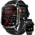 Smart Watch for Men, 2.01-inch 1100mA Military Smart Watch, Fitness Tracker, Smartwatch fits for Android and Iphone Devices, with IP68 Waterproof Answer/Make Calls/100+ Sport Modes (Black)