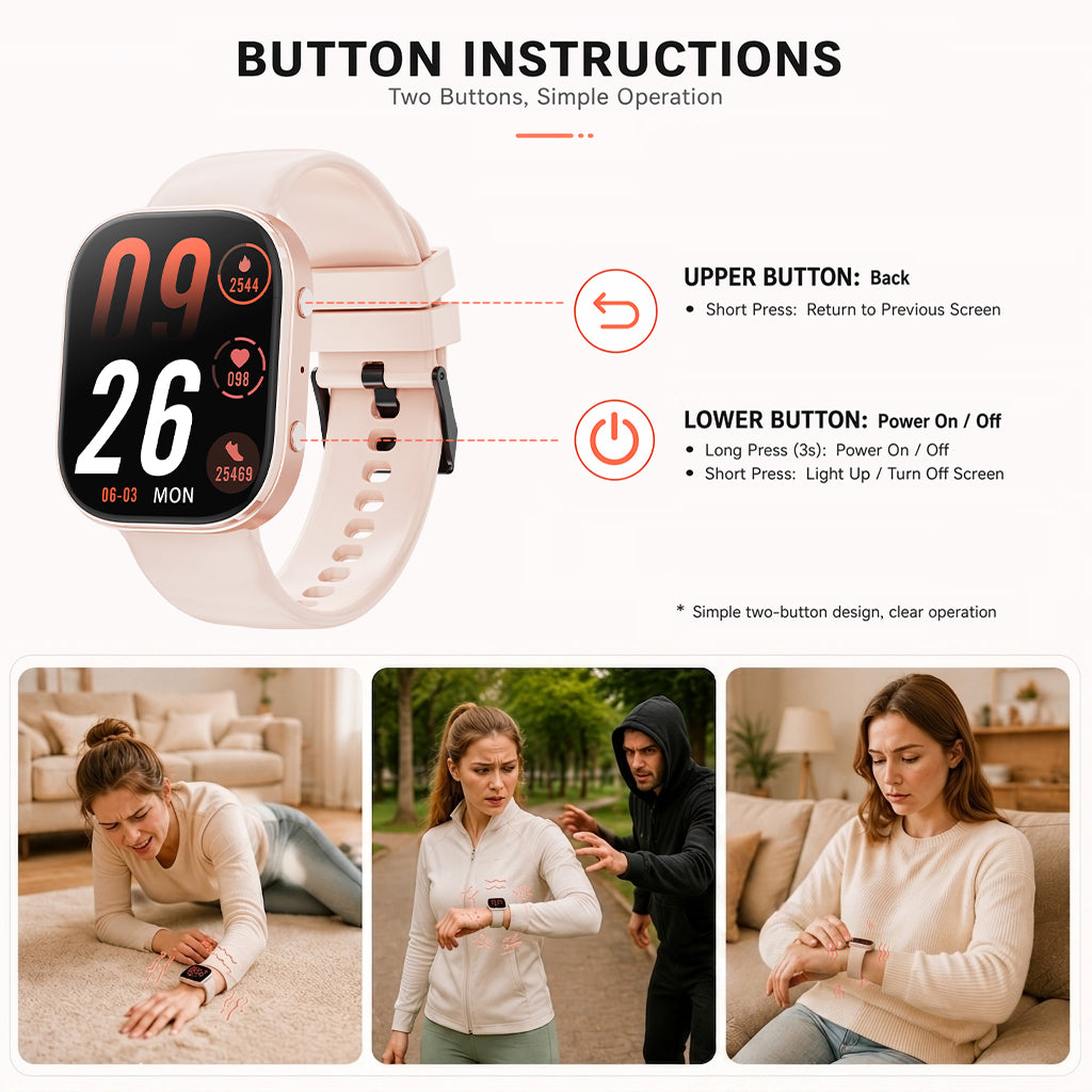 Haulvean Smart Watch fits for Android and iPhone Devices, Smartwatch for Women Men 1.88" HD Fitness Tracker with 100+ Sports Mode, Bluetooth Call, IP68 Waterproof for Gift Pink