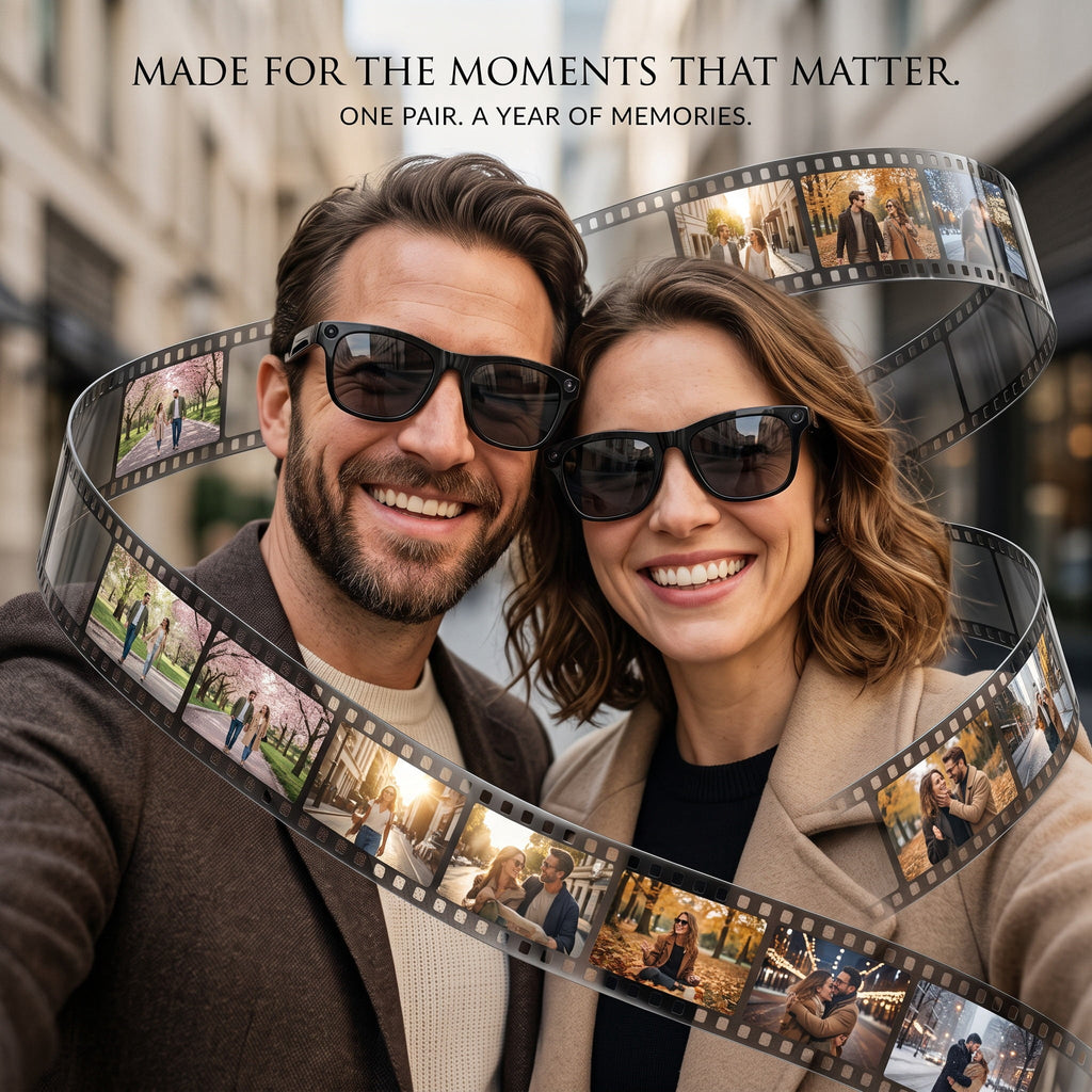 Mingdaln AI Smart Glasses 8MP Camera Bluetooth 5.4 WiFi 6 AI Translation Voice Assistant Touch Control Video Recording Noise Reduction Sunglasses for Travel Daily Wear Gift