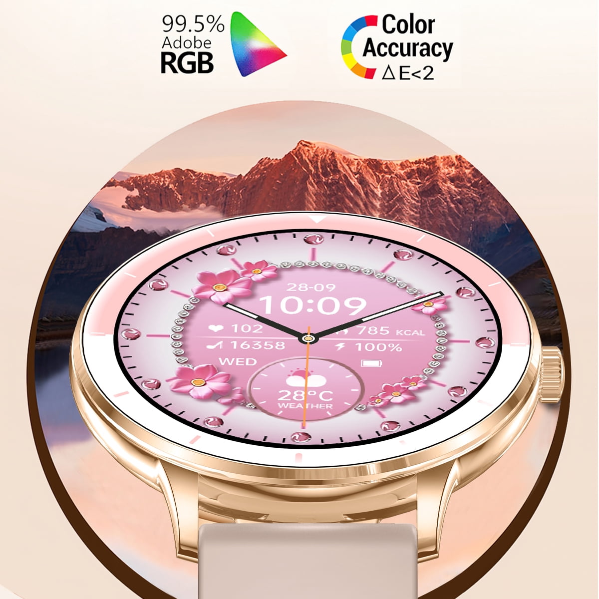 Smart Watches for Women, 1.26-inch HD Touch Screen Fitness Watch with Bluetooth Calling, Over 100 Sports Modes IP68 Waterproof Women Smartwatch, Fits for Android and iPhone（Rose Gold）