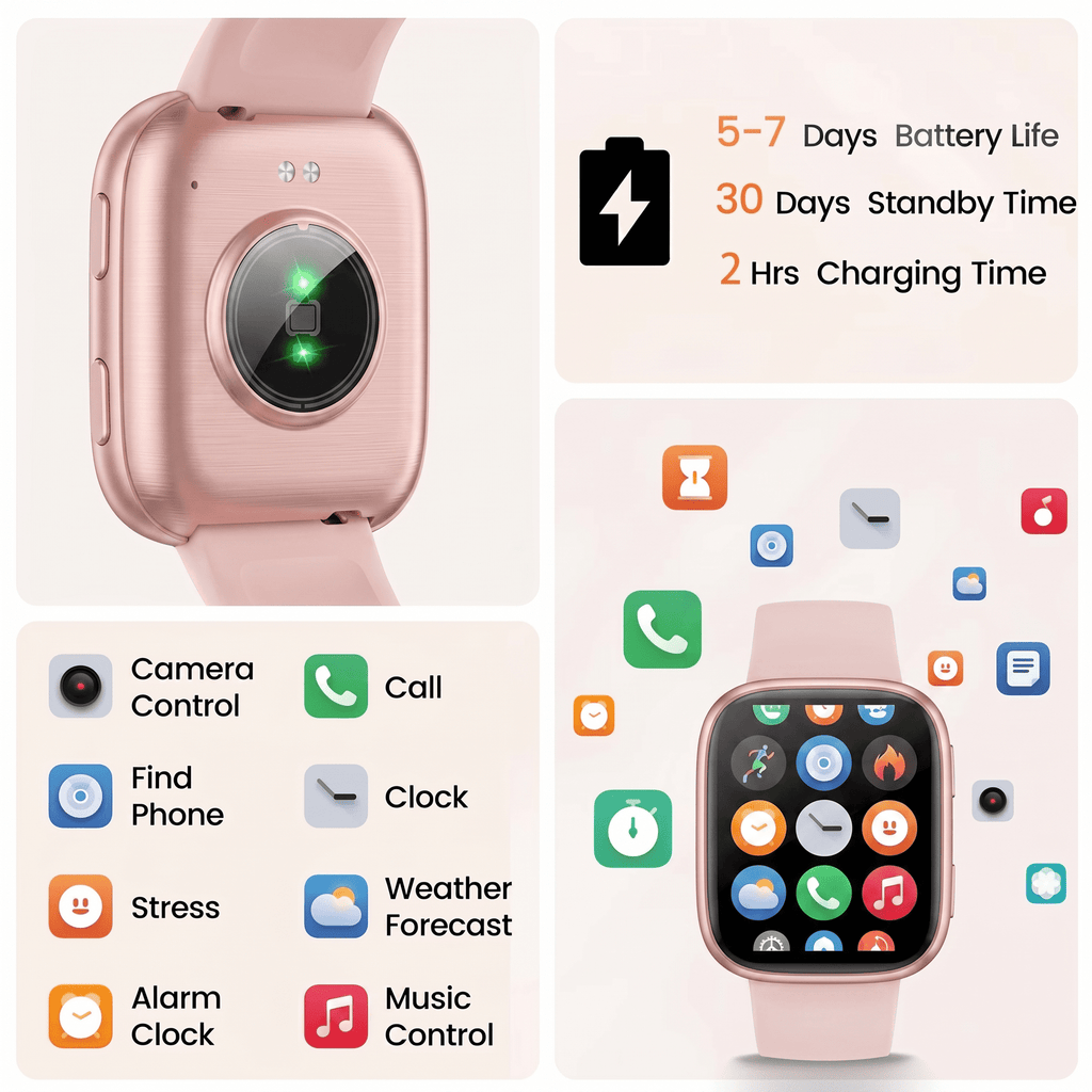 Smart Watch for Men Women, 1.83-inch IP68 Waterproof Smartwatch with Bluetooth Call (Answer/Make Calls), 100+ Sports Modes Fitness Tracker, Compatible with Android and iPhone, Gift pink