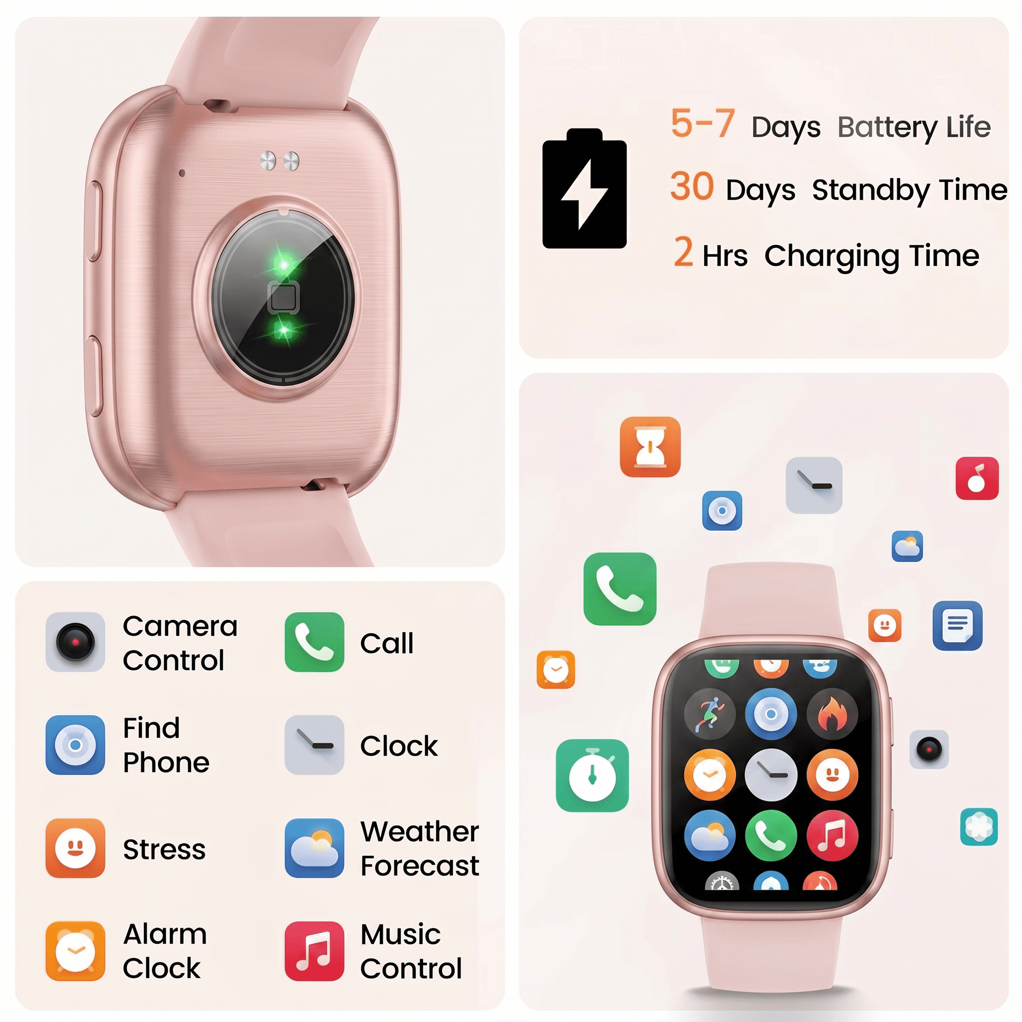 Smart Watch for Men Women, 1.83-inch IP68 Waterproof Smartwatch with Bluetooth Call (Answer/Make Calls), 100+ Sports Modes Fitness Tracker, Compatible with Android and iPhone, Gift pink