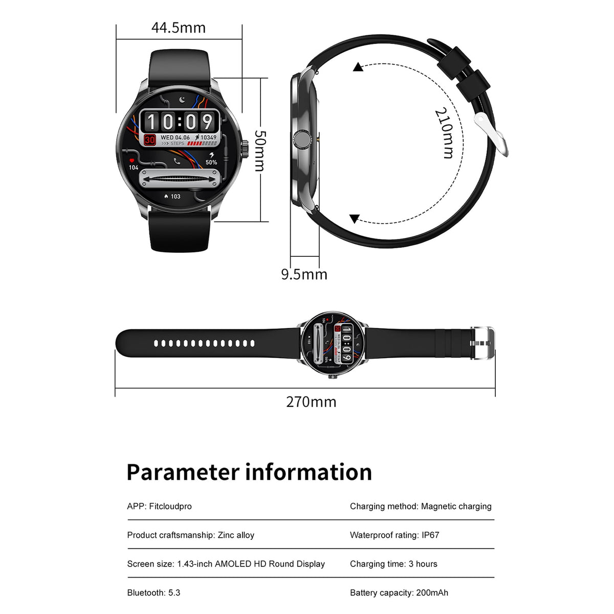 Women Smart Watch, 1.43-inch AMOLED Touchscreen Fitness Tracker Compatible with iPhone & Android,Bluetooth Call Function, IP68 Waterproof Smart Wristwatch, 100 Plus Sports Modes for Daily
