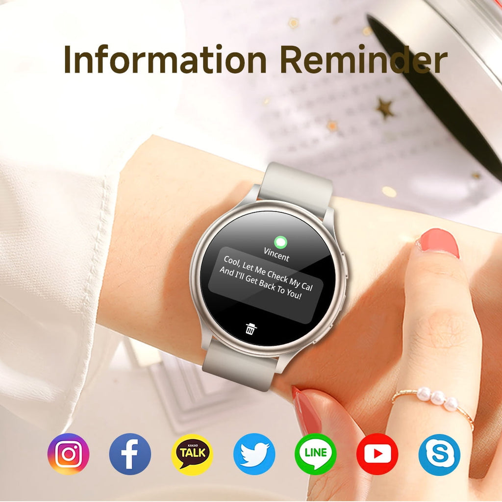 Smart Watch for Women, 1.32-inch Round TFT Display, Bluetooth Calling, IP68 Waterproof Fitness Smartwatch, 120+ Sports Modes, Compatible with Android & iPhone (Purple)