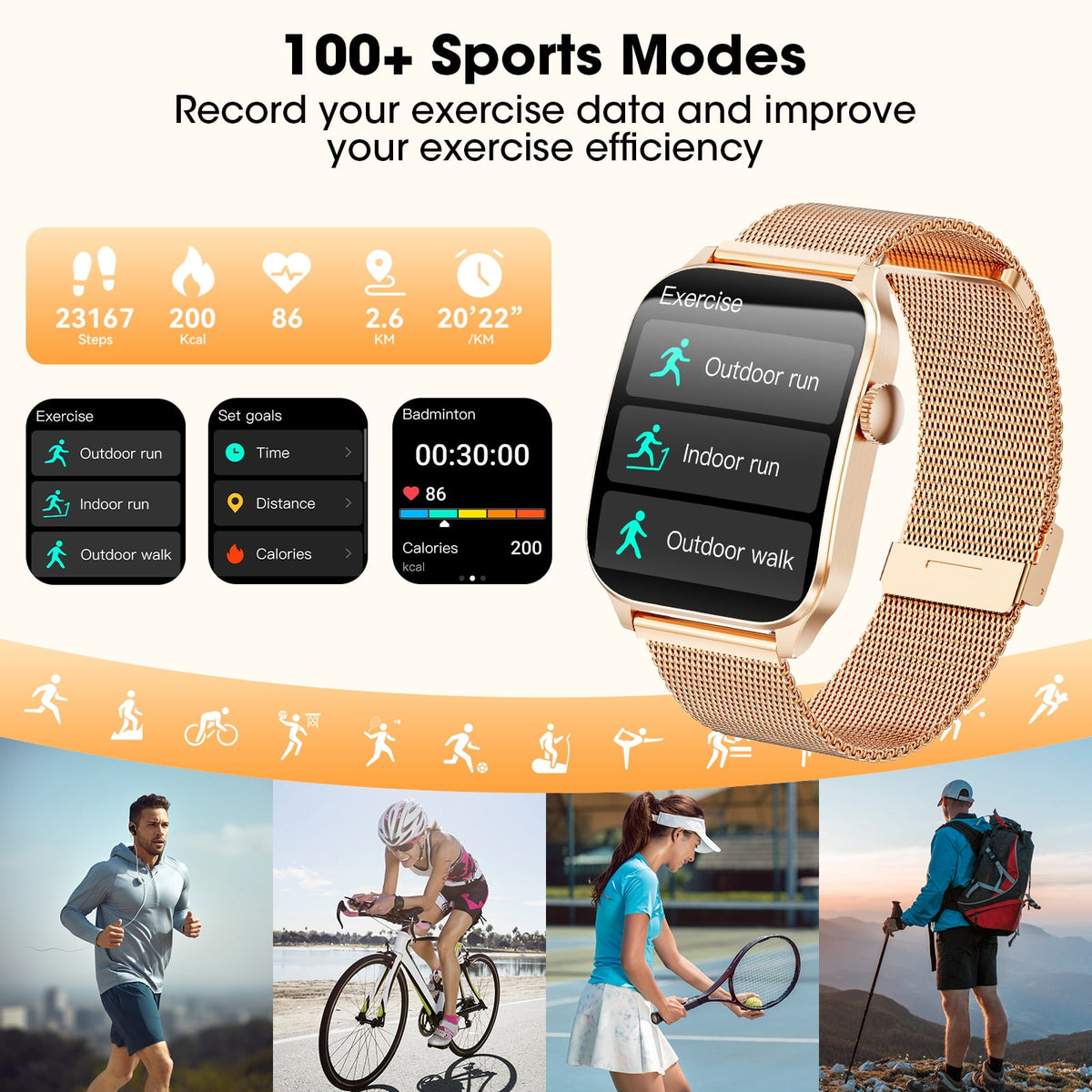 Smart Watches for Women, 2026 New AI Smartwatch Fits for Android & Iphone Devices, 1.93" AMOLED Fitness Watch, Smartwatch with Bluetooth Call/Message Reminder/120 Sport Models, Ideal Gift, Gold