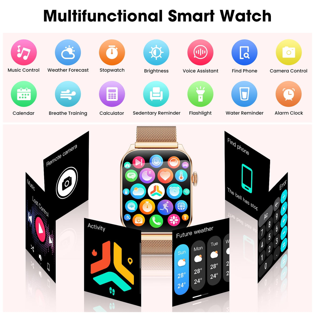 Smart Watches for Women, 2026 New AI Smartwatch Fits for Android & Iphone Devices, 1.93" AMOLED Fitness Watch, Smartwatch with Bluetooth Call/Message Reminder/120 Sport Models, Ideal Gift, Gold