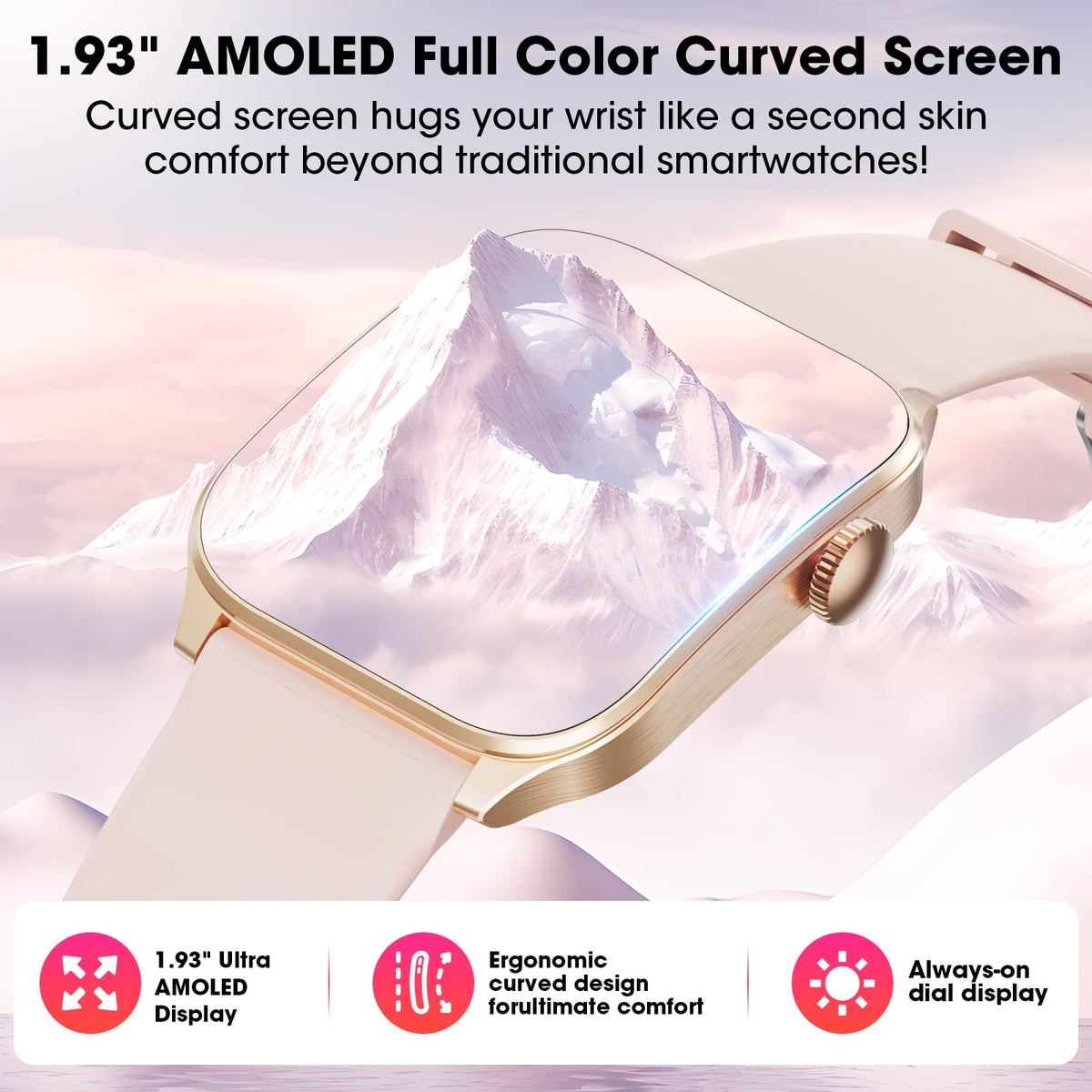 Smart Watches for Women, 2026 New AI Smartwatch Fits for Android & Iphone Devices, 1.93" AMOLED Fitness Watch, Smartwatch with Bluetooth Call/Message Reminder/120 Sport Models, Ideal Gift, Gold