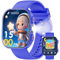 Joautrial Smart Watch for Kids No APP No Phone Needed, 1.83" Fitness Tracker Watch Pedometer, IP68 Waterproof, Step Counter, Puzzle Games for Girls Boys Teens 5-12, Blue