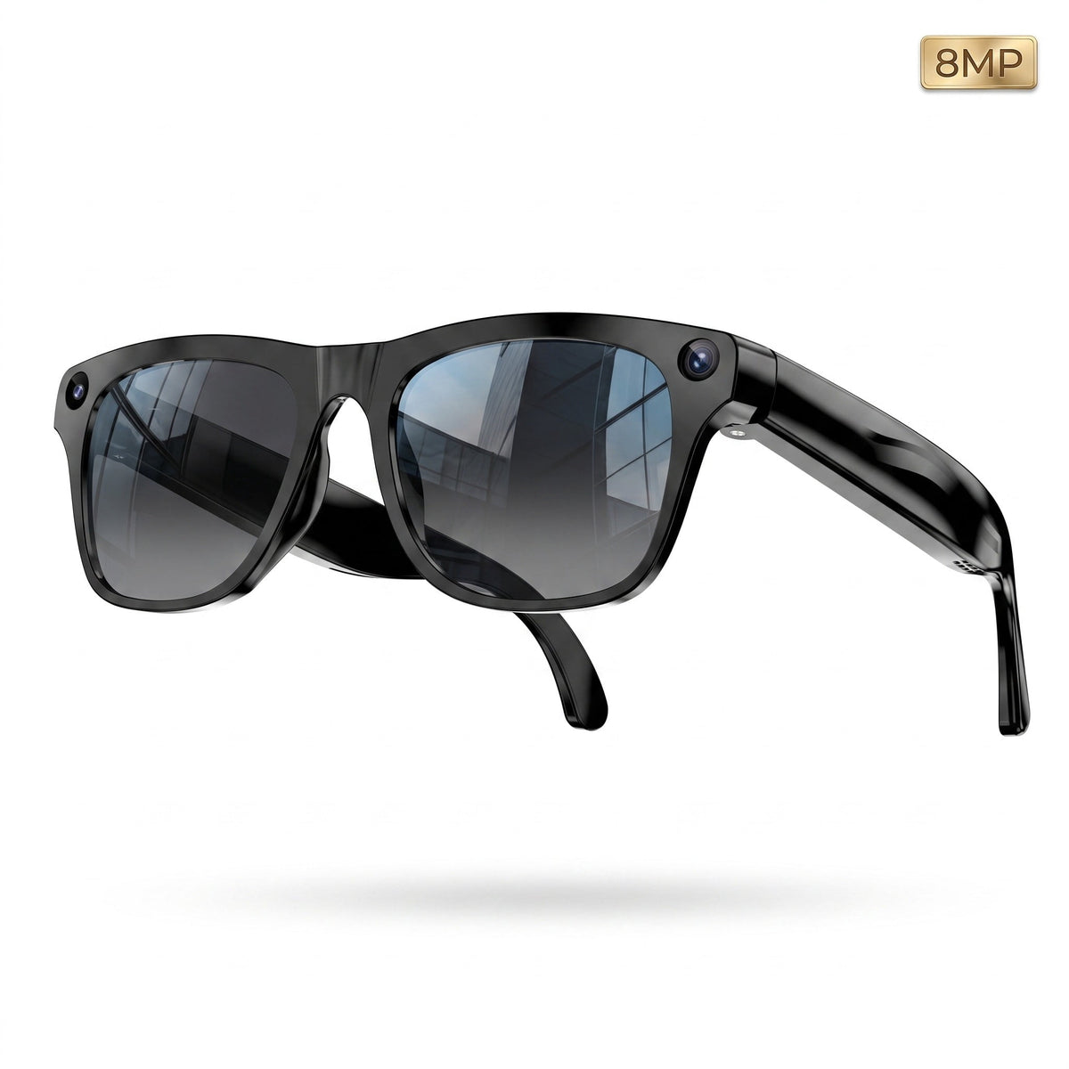 Mingdaln AI Smart Glasses 8MP Camera Bluetooth 5.4 WiFi 6 AI Translation Voice Assistant Touch Control Video Recording Noise Reduction Sunglasses for Travel Daily Wear Gift