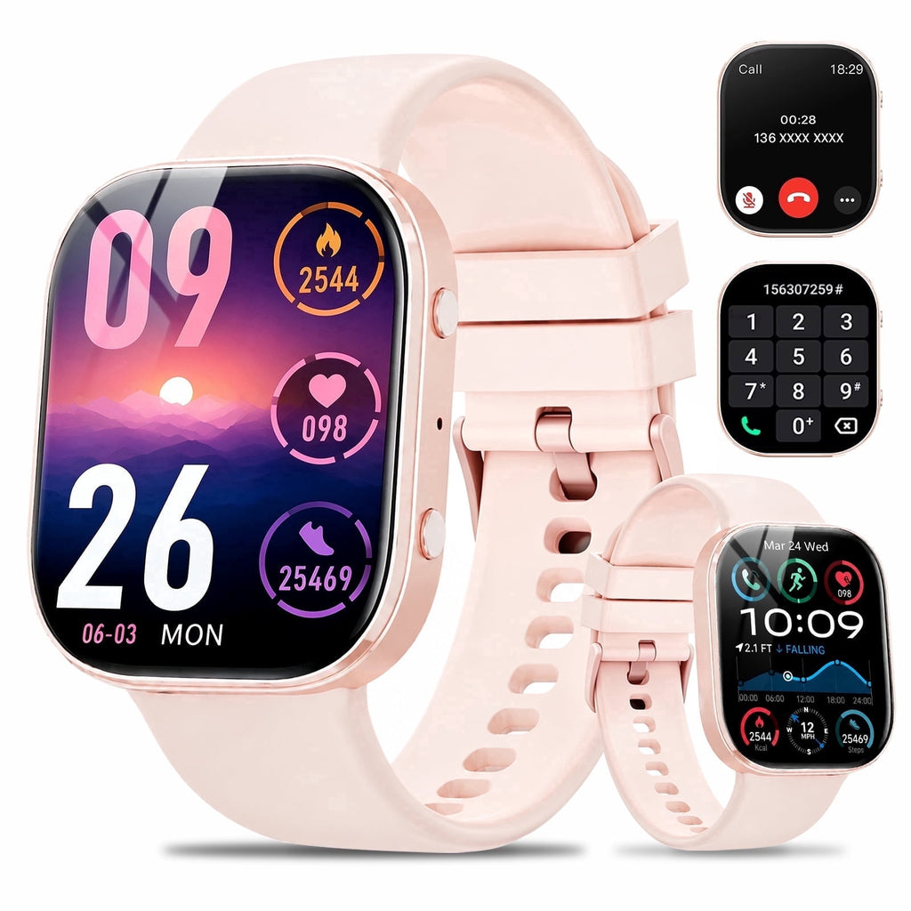 Minsxk 1.88''HD Smart Watch Fits for Android and IPhone,Smartwatch for Women Men, IP68 Waterproof, Bluetooth Answer Calls, Fitness Tracker with Multi Sport Modes,for Gift (Pink)