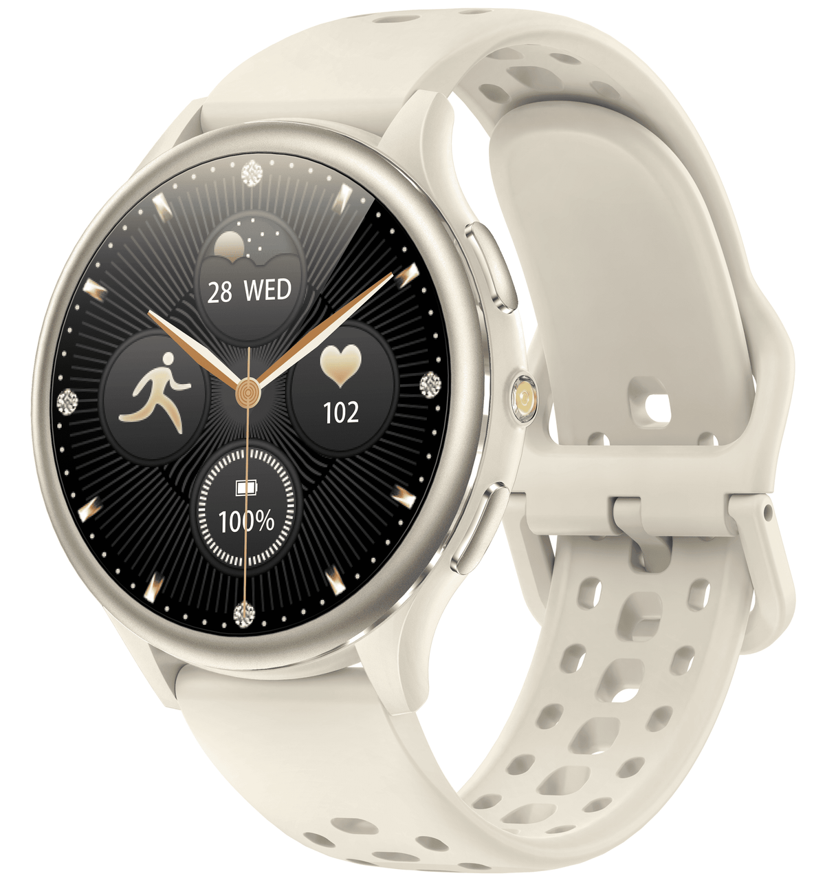 Smart Watch for Women, 1.32-inch Round TFT Display, Bluetooth Calling, IP68 Waterproof Fitness Smartwatch, 120+ Sports Modes, Compatible with Android & iPhone (White)