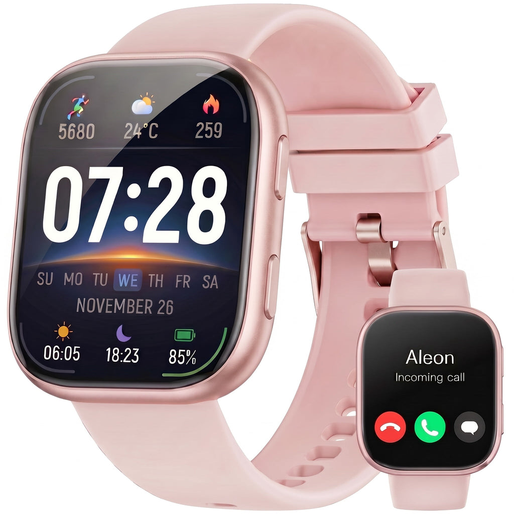 Smart Watch for Men Women, 1.83-inch IP68 Waterproof Smartwatch with Bluetooth Call (Answer/Make Calls), 100+ Sports Modes Fitness Tracker, Compatible with Android and iPhone, Gift pink