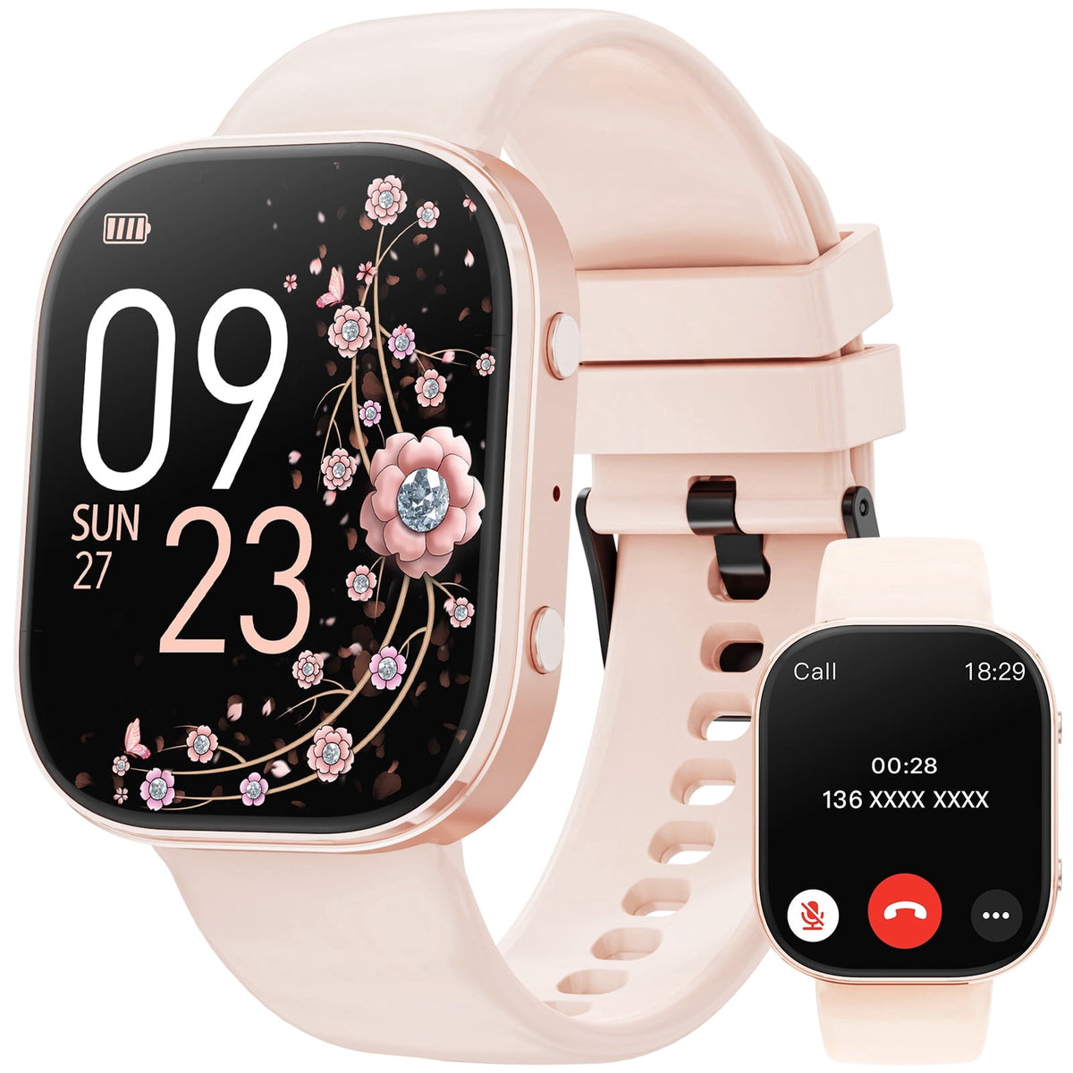 Haulvean Smart Watch fits for Android and iPhone Devices, Smartwatch for Women Men 1.88" HD Fitness Tracker with 100+ Sports Mode, Bluetooth Call, IP68 Waterproof for Gift Black