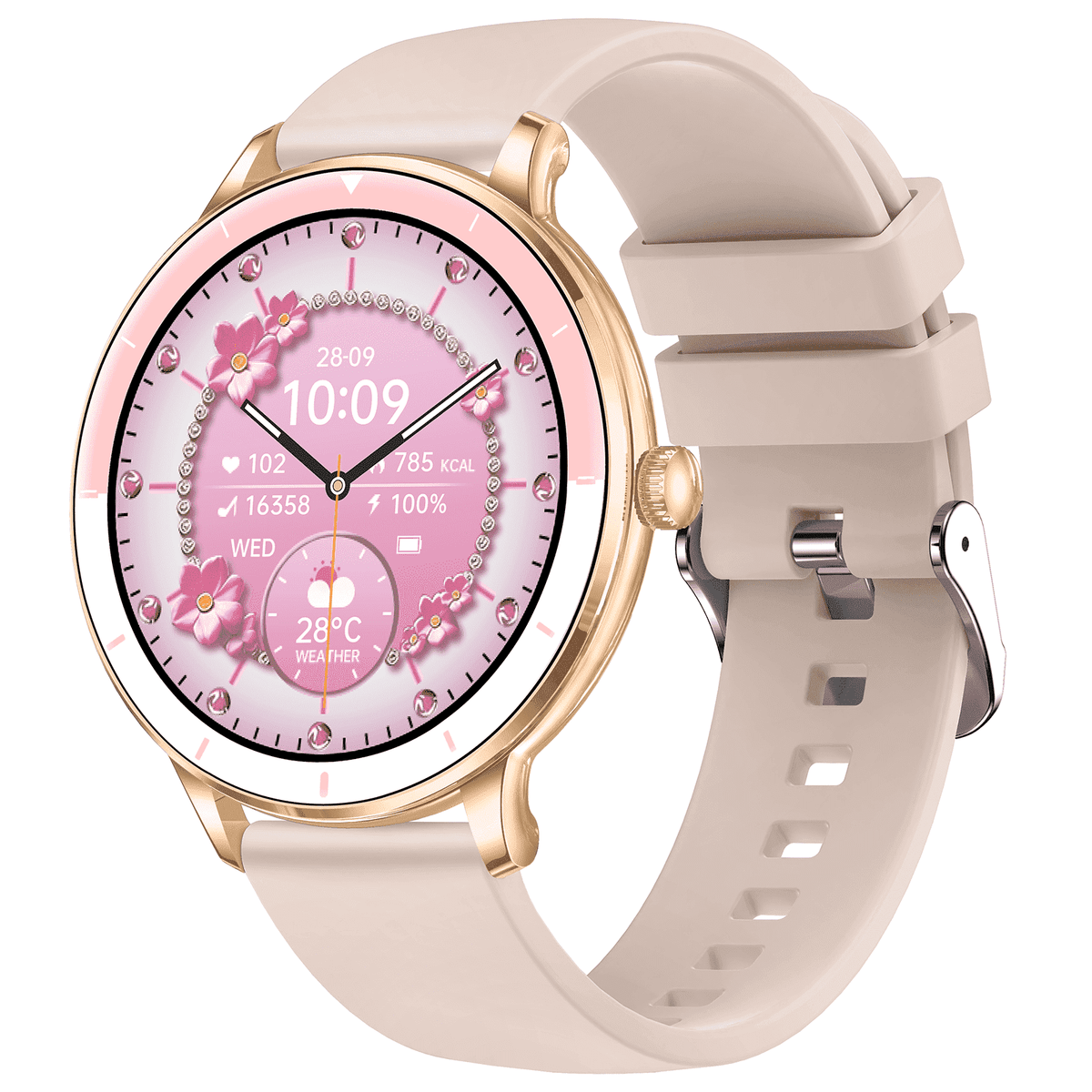 Smart Watches for Women, 1.26-inch HD Touch Screen Fitness Watch with Bluetooth Calling, Over 100 Sports Modes IP68 Waterproof Women Smartwatch, Fits for Android and iPhone（Rose Gold）