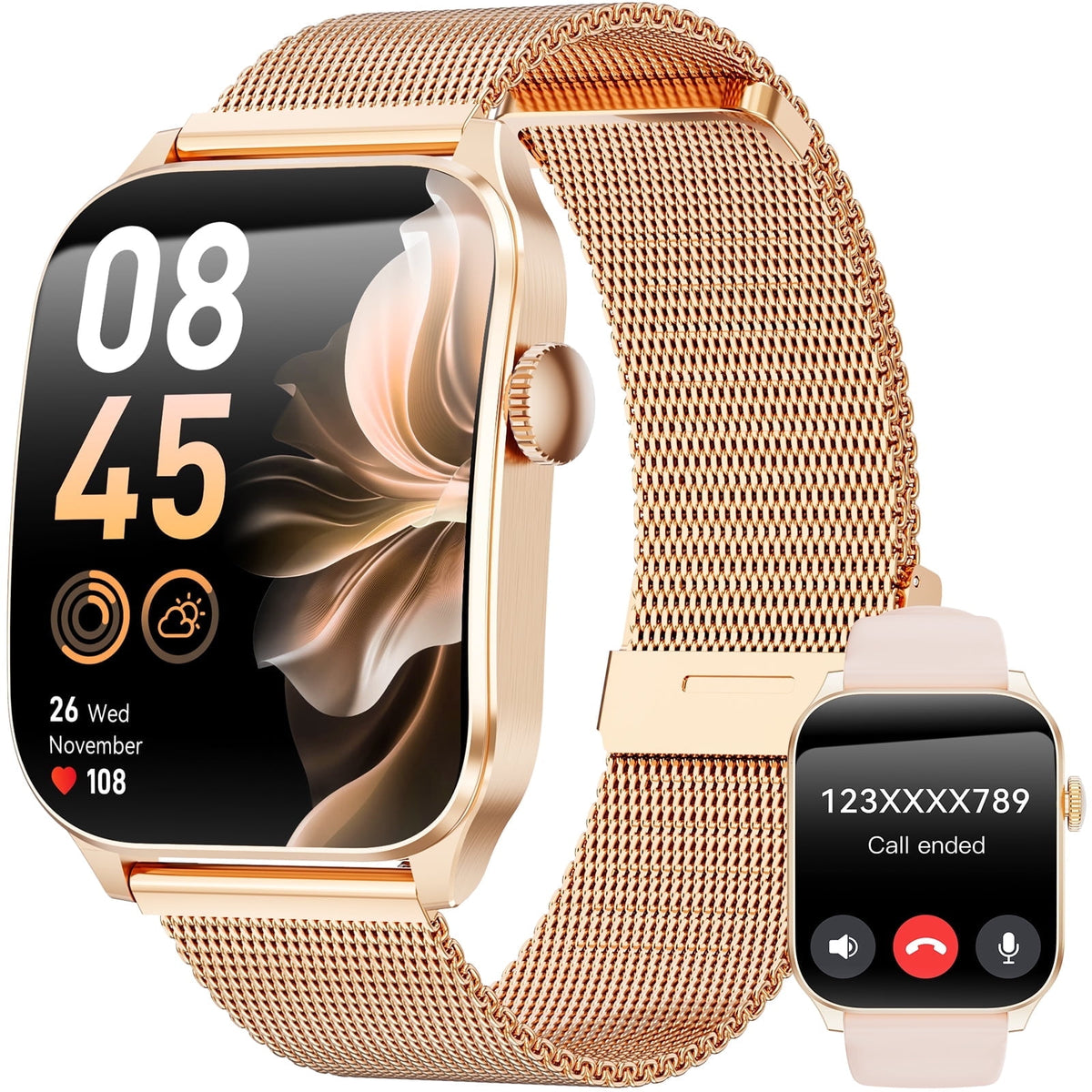 Smart Watches for Women, 2026 New AI Smartwatch Fits for Android & Iphone Devices, 1.93" AMOLED Fitness Watch, Smartwatch with Bluetooth Call/Message Reminder/120 Sport Models, Ideal Gift, Gold