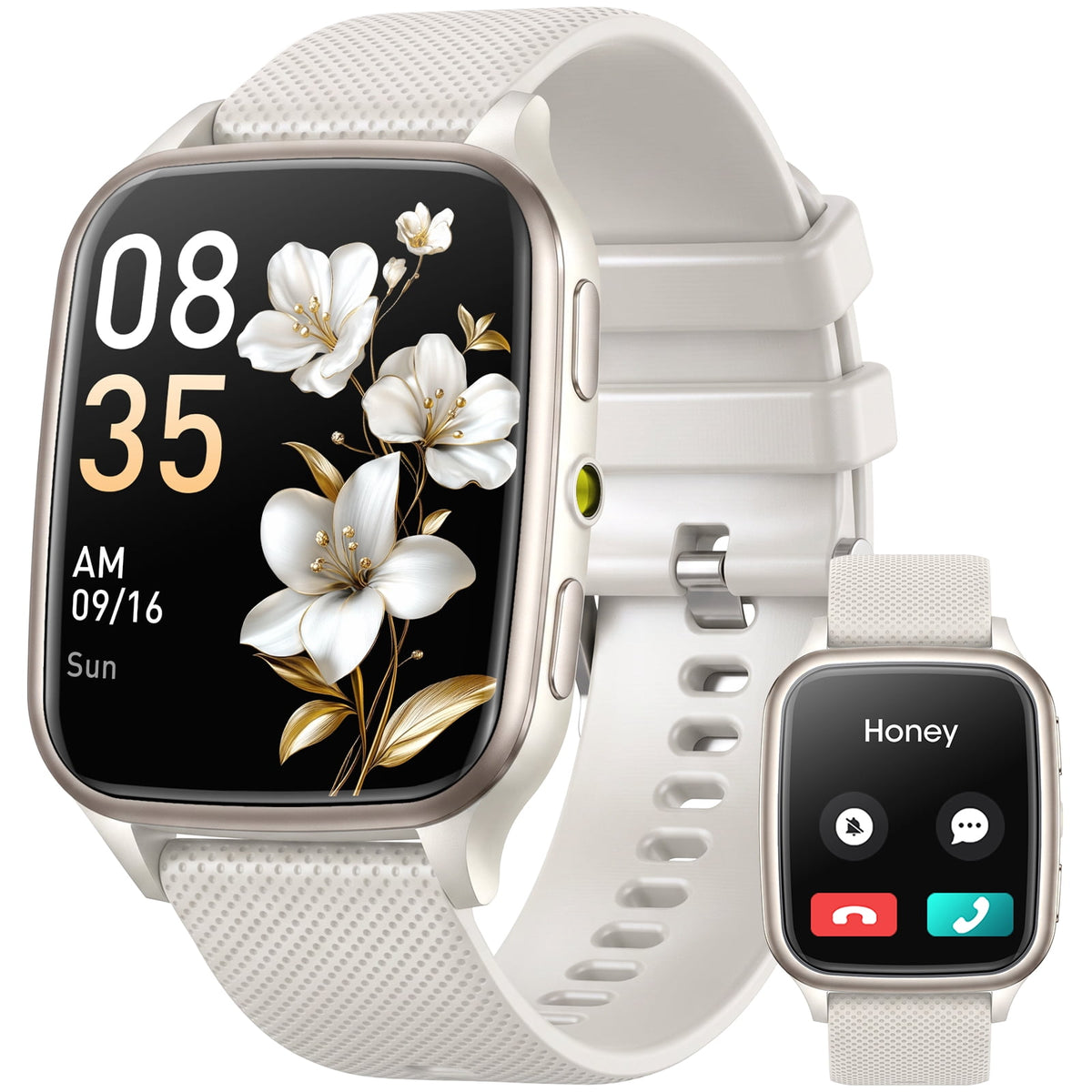 Smart Watch for Women Men, 1.93-inch TFT HD Screen Fitness Tracker, Fits for Android & iPhone, Make & Receive Calls, 120 Sports Modes, IP68 Waterproof Pedometer Smartwatch Gift (White)
