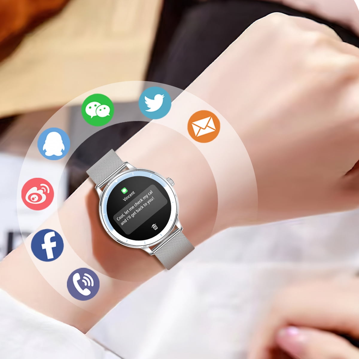 Smart Watches for Women, 1.26-inch HD Touch Screen Fitness Watch with Bluetooth Calling, Over 100 Sports Modes IP68 Waterproof Women Smartwatch, Fits for Android and iPhone（Rose Gold）