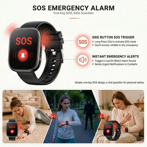 Haulvean Smart Watch fits for Android and iPhone Devices, Smartwatch for Women Men 1.88" HD Fitness Tracker with 100+ Sports Mode, Bluetooth Call, IP68 Waterproof for Gift Black