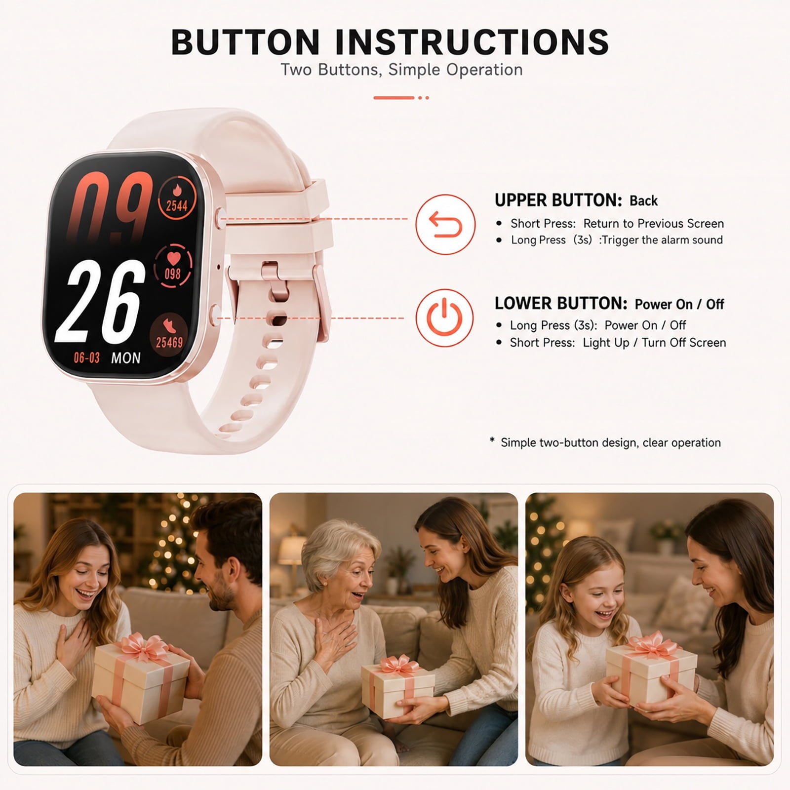 Minsxk 1.88''HD Smart Watch Fits for Android and IPhone,Smartwatch for Women Men, IP68 Waterproof, Bluetooth Answer Calls, Fitness Tracker with Multi Sport Modes,for Gift (Pink)