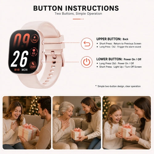 Minsxk 1.88''HD Smart Watch Fits for Android and IPhone,Smartwatch for Women Men, IP68 Waterproof, Bluetooth Answer Calls, Fitness Tracker with Multi Sport Modes,for Gift (Pink)