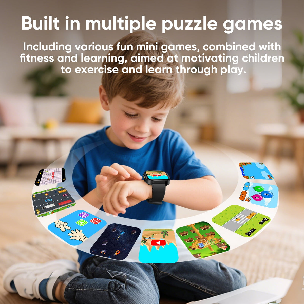 Joautrial Kids Smartwatch 1.83-inch, IP68 Waterproof/Flashlight Function, Supports Learning Cards/Music Playback/Casual Games/Voice Recording/Alarm/Calculator, etc. (Perfect Gift for Teens, Pink)