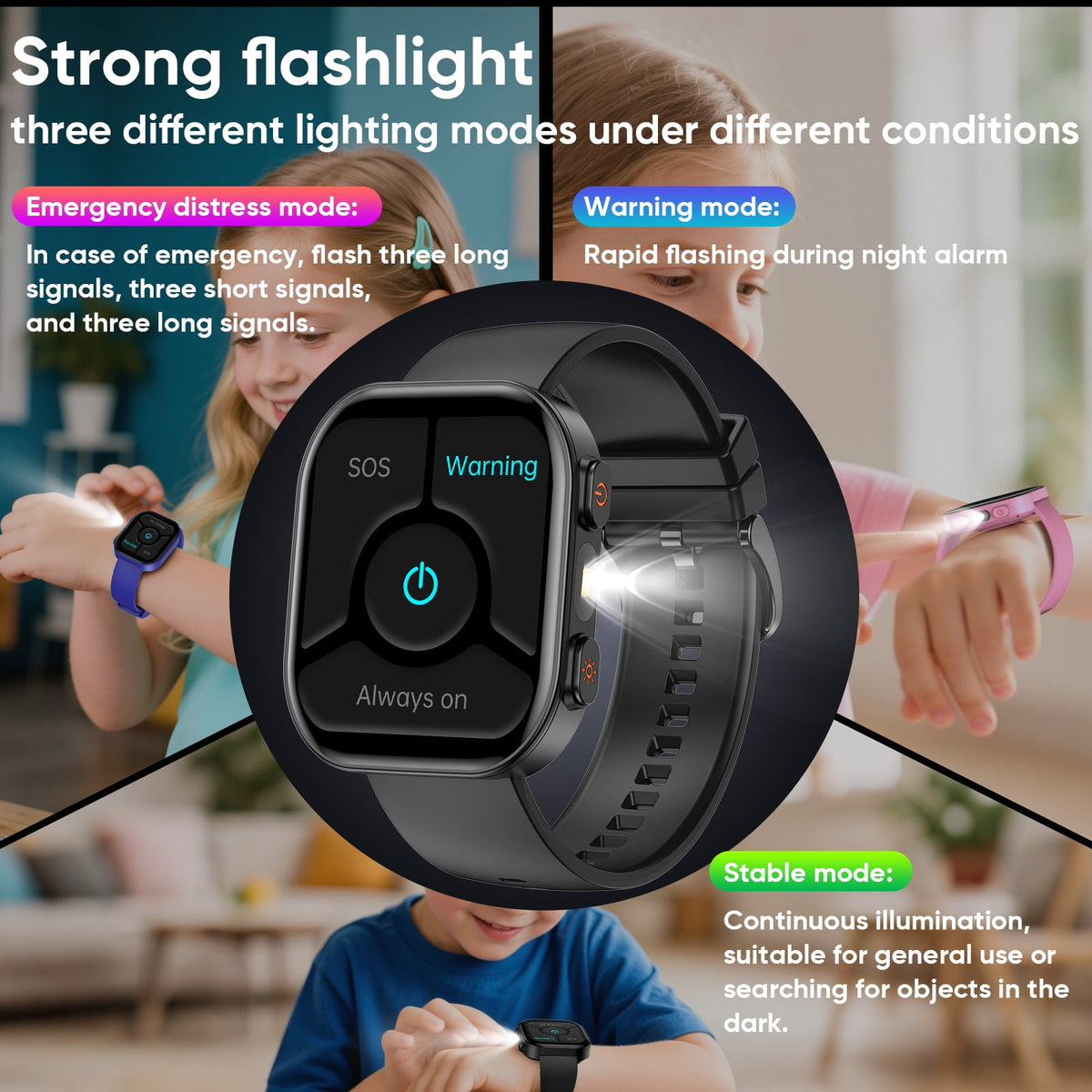 Joautrial Smart Watch for Kids No APP No Phone Needed, 1.83" Fitness Tracker Watch Pedometer, IP68 Waterproof, Step Counter, Puzzle Games for Girls Boys Teens 5-12, Blue