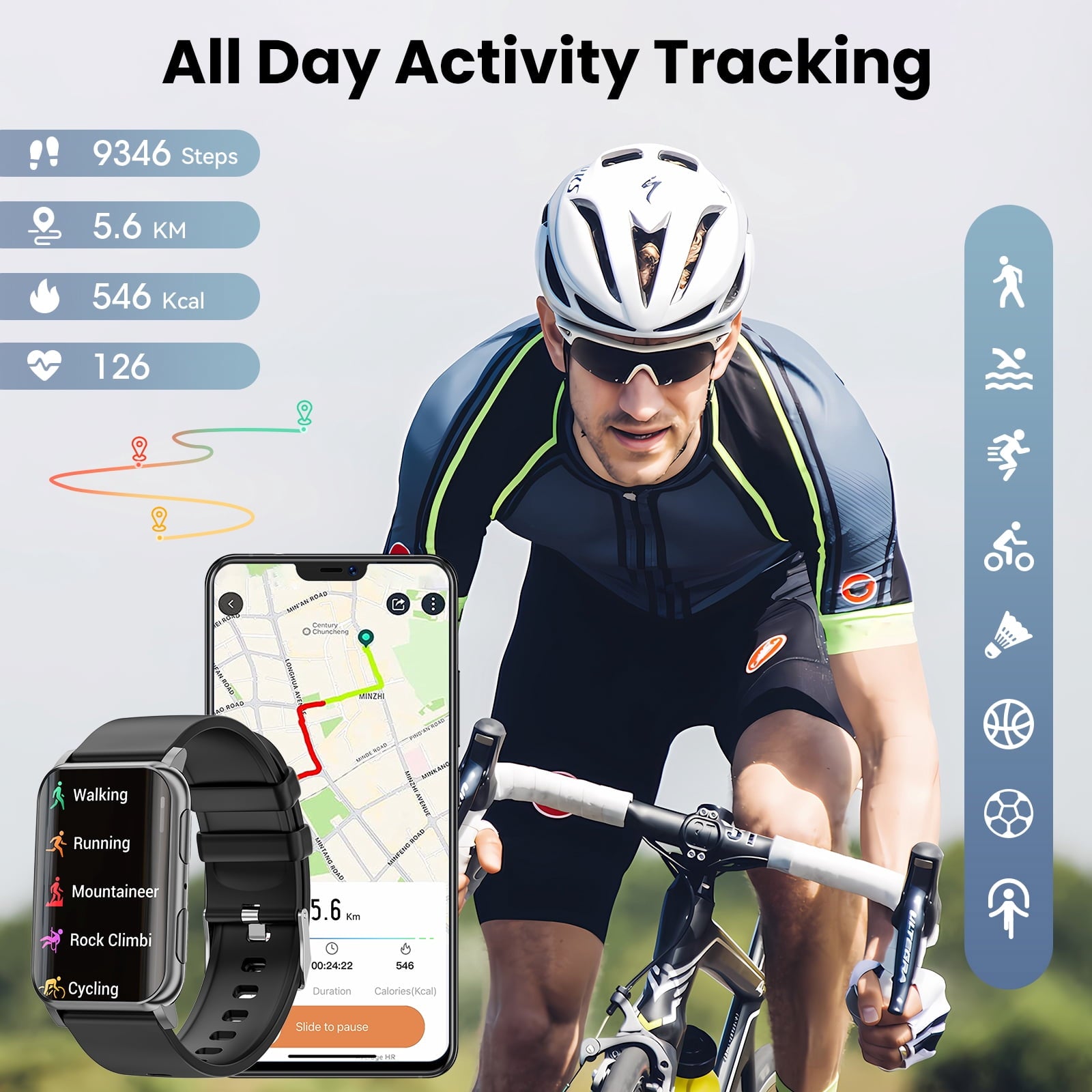 3CLOUDGE Fitness Tracker, 1.57" Smart Watch for Women Men, 10mm Ultra-Thin Fitness Watch with 2 Interchangeable Bands/Answer/Make Calls/120 Sports Modes/IP68 Waterproof, fits for Android iPhone Devices, Black